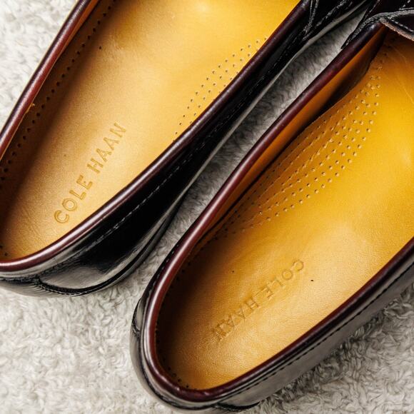 Cole Haan Burgundy Leather Tassel Loafers Slip On Shoes Mens Size 12 - Picture 9 of 16